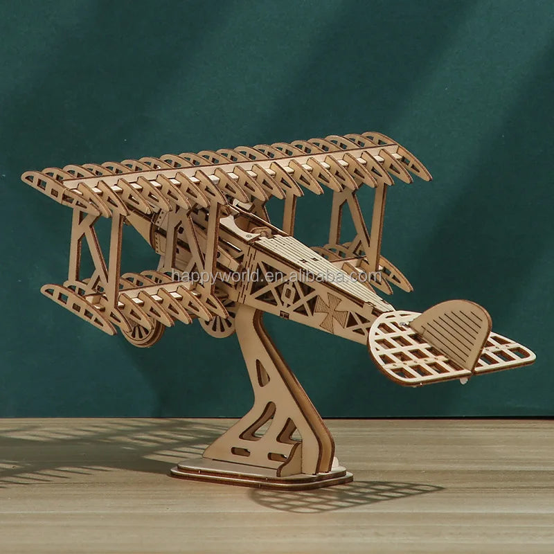 KTX-301907 3D Wooden Plane Puzzle for Engaging Fun and Creativity