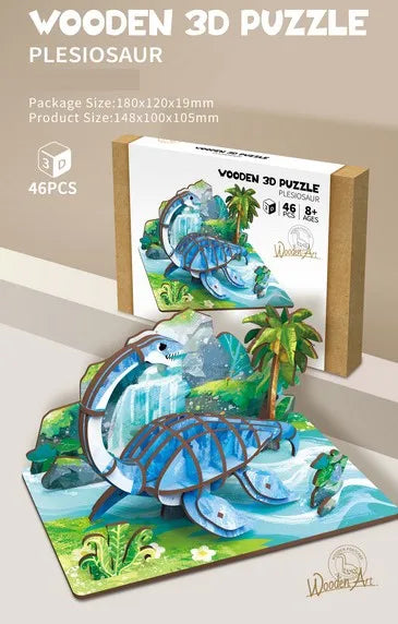 KTX-855891 Wooden 3D Insect Puzzle Set - Butterfly and Bee Models for Kids Educational Fun