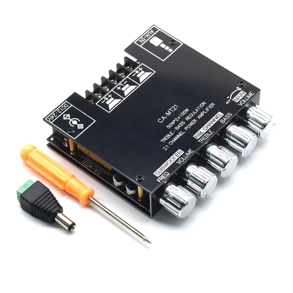KTX-286803 2.1 Channel Subwoofer Amplifier Module ZK-MT21 5.0BT 12V 24V 2*50W+100W for Home Audio Systems