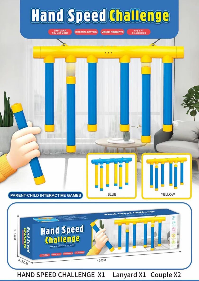 KTX-624211 Upgrade Reflex Drop Sticks Challenge Game with Voice Prompts and Remote Control for Indoor Fun