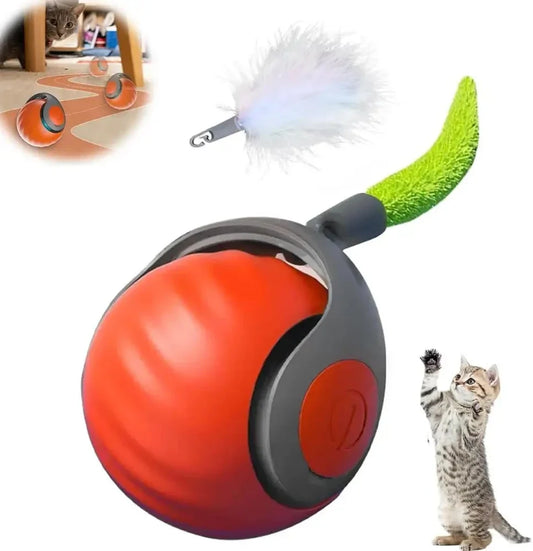 KTX-865939 Interactive Rechargeable Rolling Cat Toy Ball with Adjustable Speed for Smart Pet Training