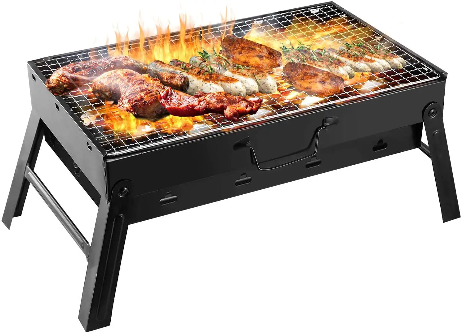 KTX-156243 Large Carbon Barbecue Grill for Outdoor Cooking, Camping, and Garden Parties - Foldable Design