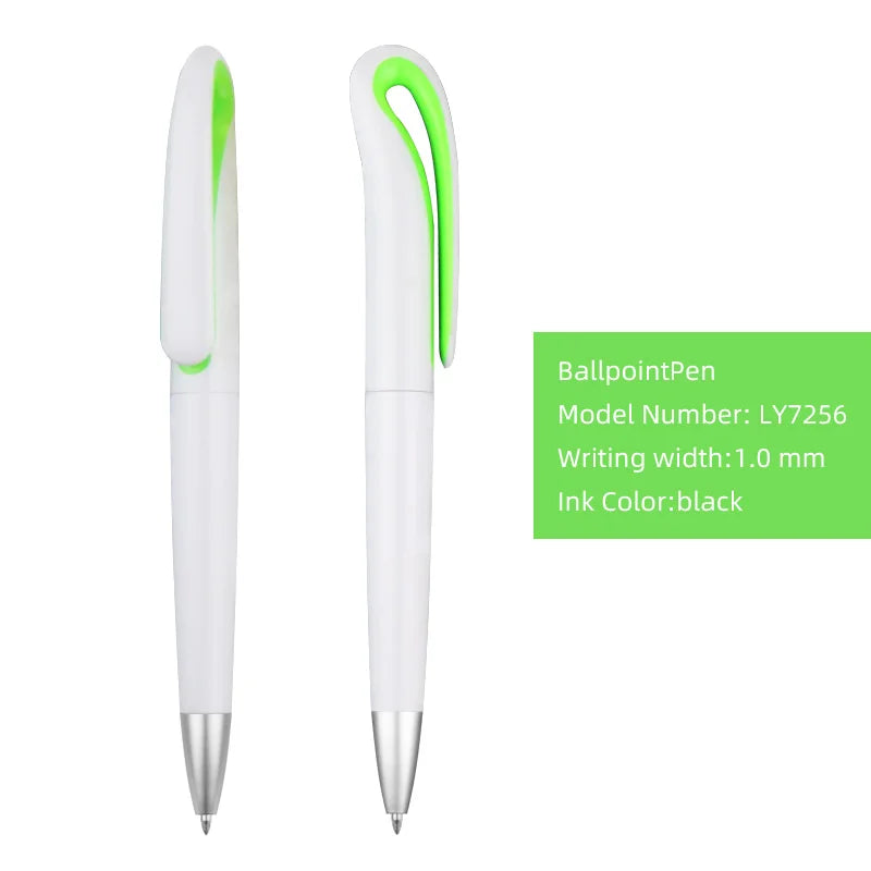 KTX-110739 Custom Plastic Ballpoint Pen with Logo, Twist Action, 1.0mm Black Ink, Lightweight Design