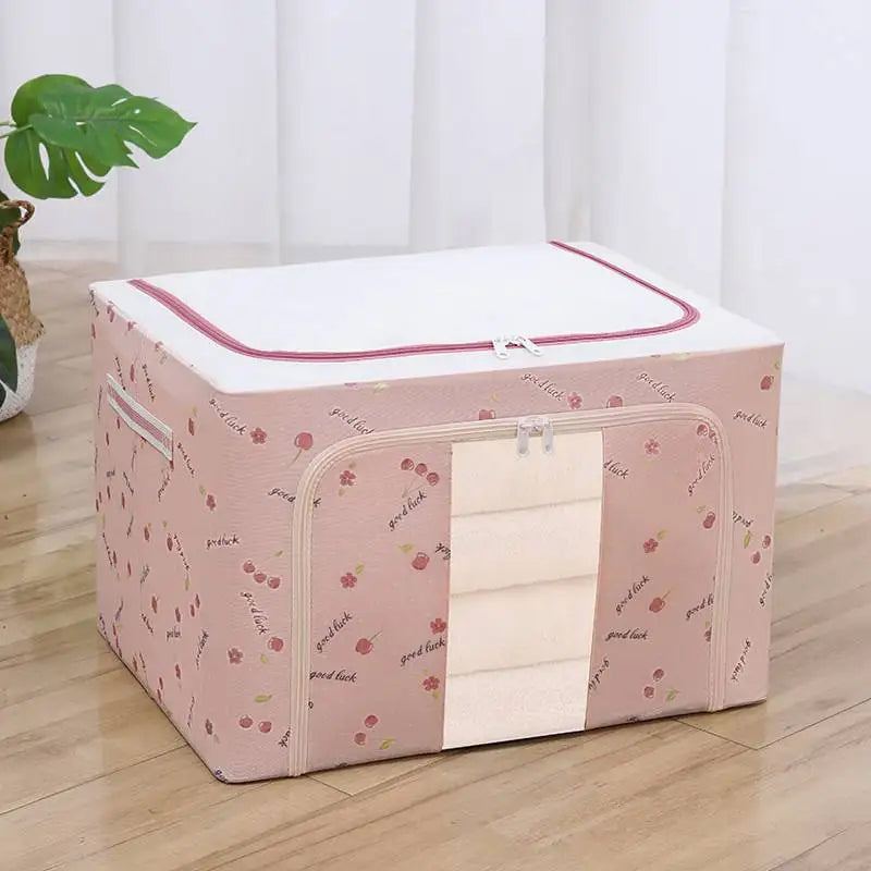 KTX-679763 Waterproof Oxford Steel Storage Box for Seasonal Clothing and Toy Storage