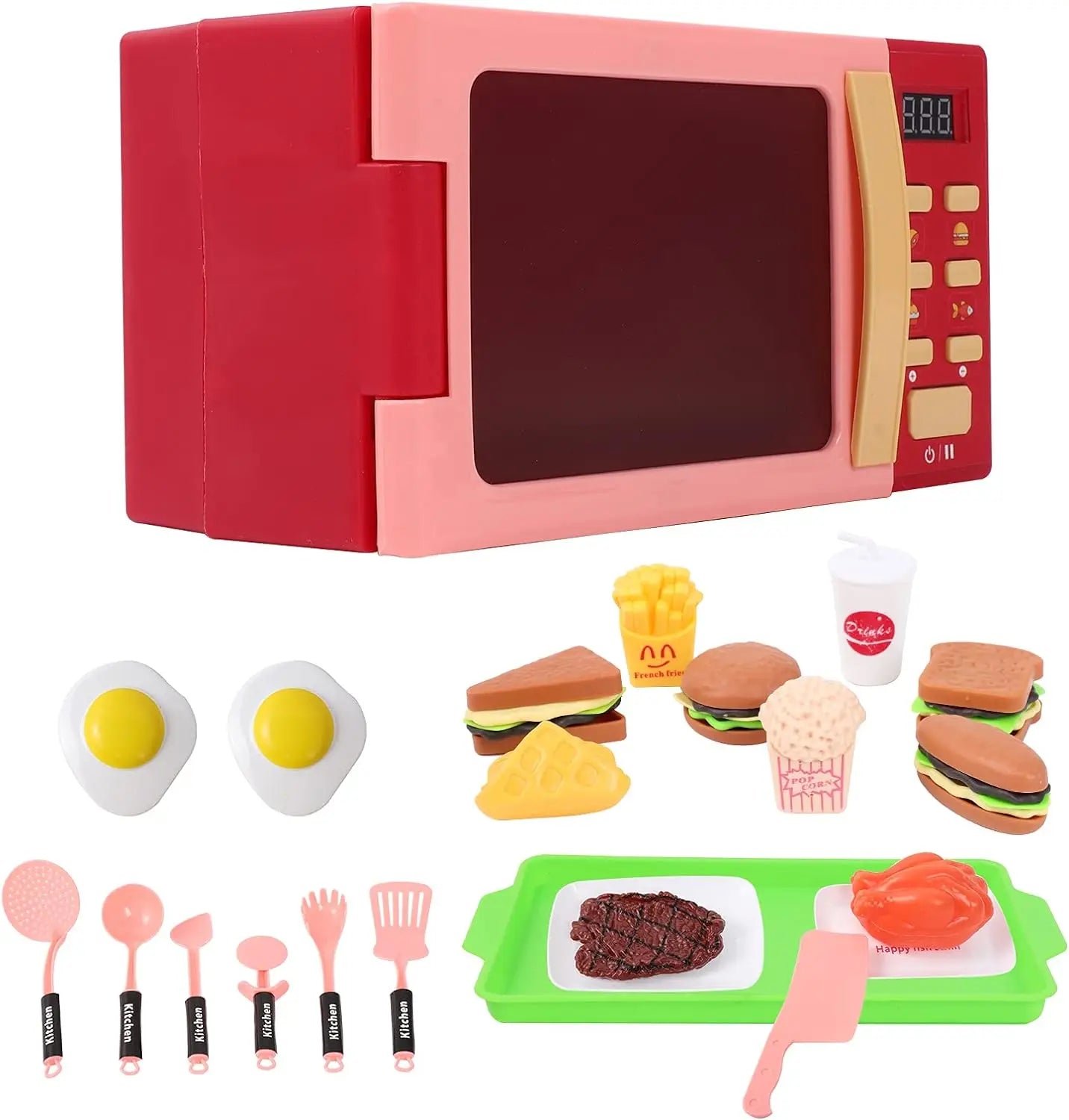 KTX-130387 Realistic 23-Piece Electric Kitchen Appliances & Tool Play Set for Kids