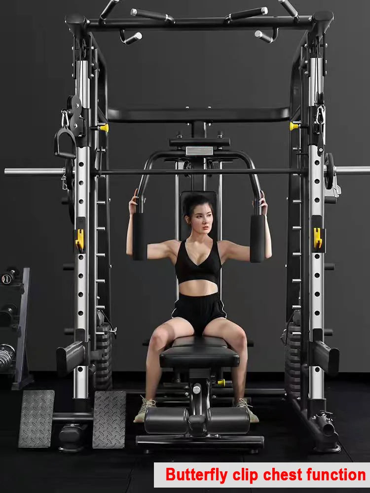 KTX-878803 Multi-Functional Smith Machine Power Rack with Dual Weight Stack for Home and Commercial Gym Use