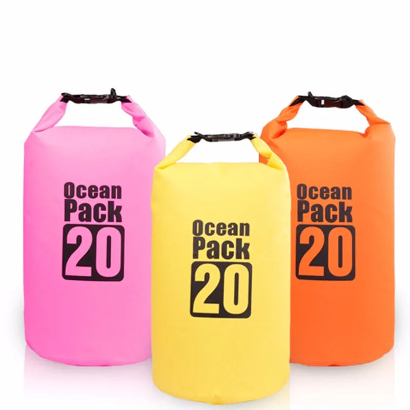 KTX-207635 Lightweight Waterproof PVC Outdoor Dry Bag - 20L Foldable Design for Sports and Hiking
