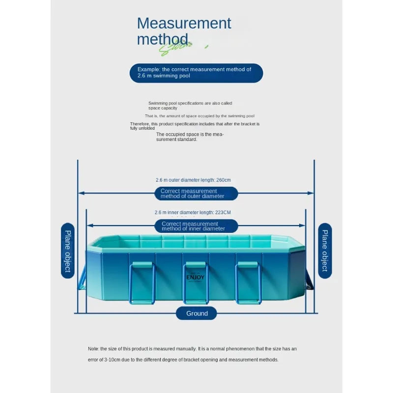 KTX-126291 Outdoor Folding Inflatable Swimming Pool for Kids and Adults - Durable PVC and PC Material