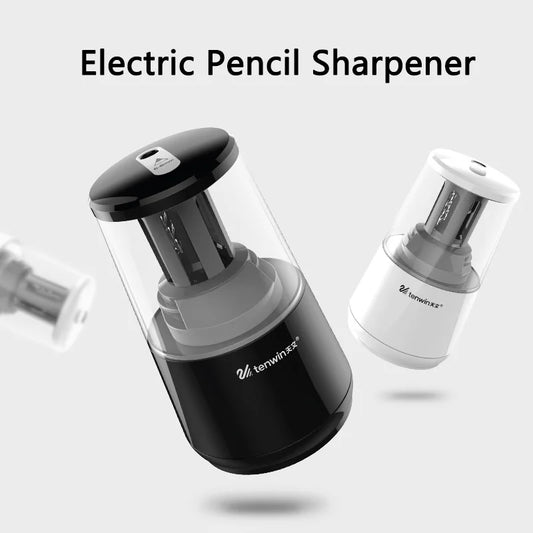 KTX-379795 Heavy-Duty Electric Pencil Sharpener with Helical Steel Blade for USB, AC, or Battery Operation
