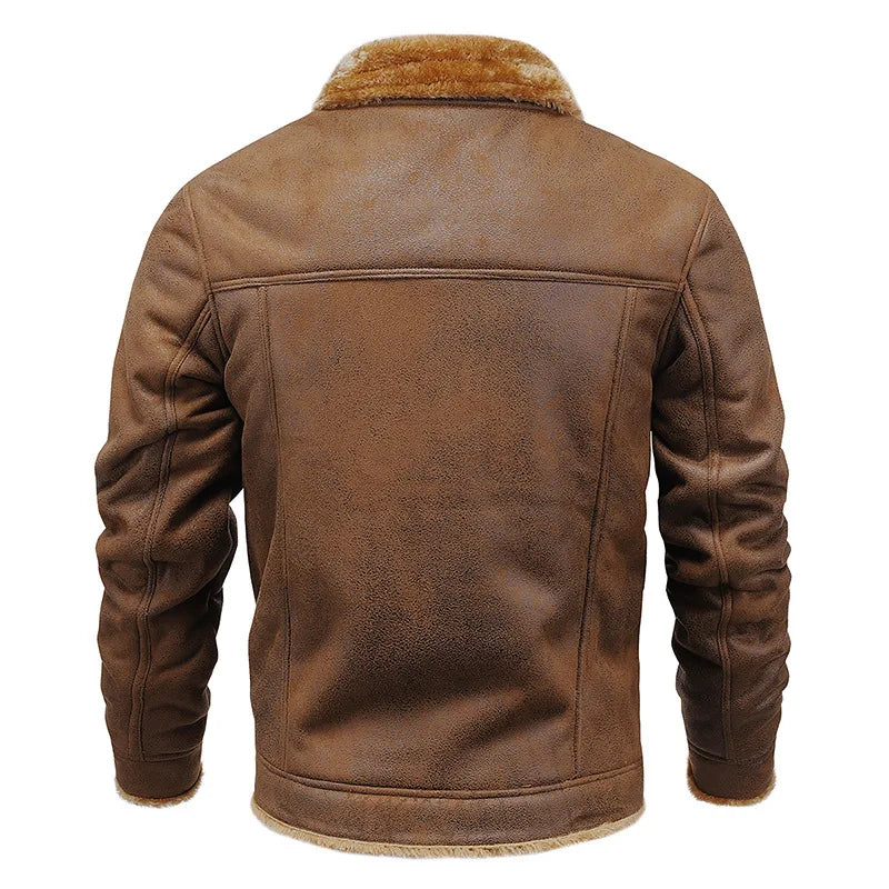 KTX-407059 Fur and Fur Integrated Men's Fur Collar and Plush Warm Windproof Jacket Jacket