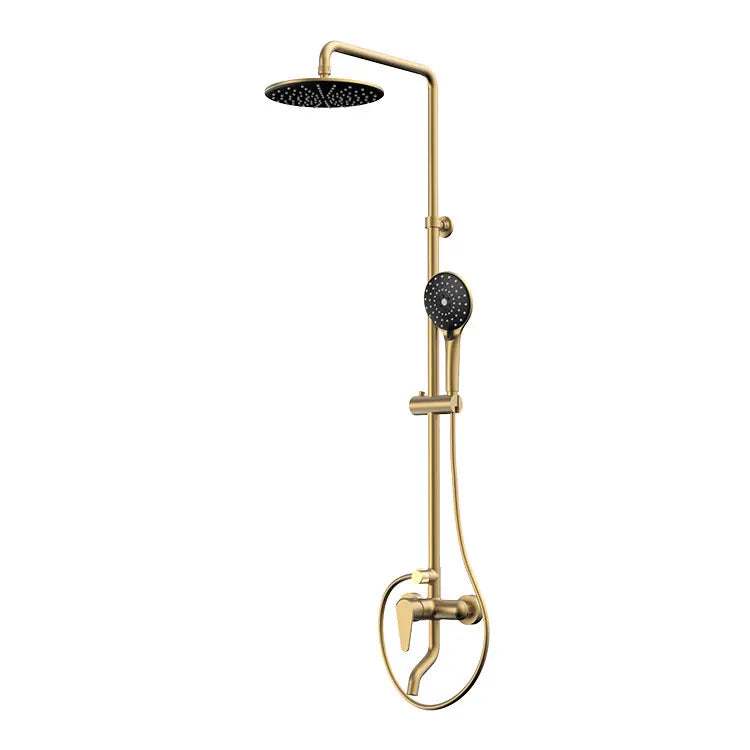 KTX-638227 Luxury Copper Shower Faucet Set with Rainfall and Jet Massage Functions, Chrome Finish