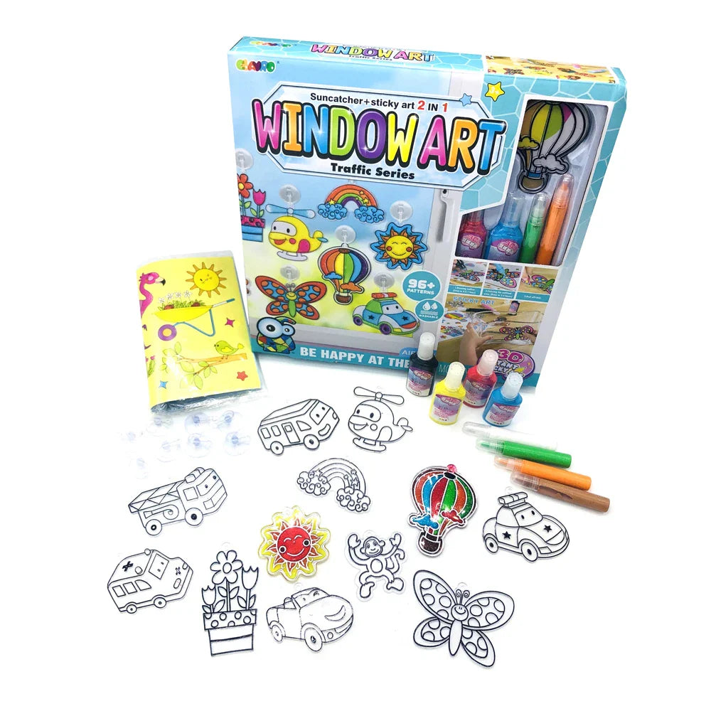 KTX-977363 Create Decorative Window Art with Suncatcher Refills and 8 Vibrant Paints