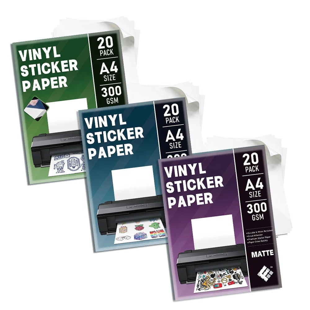 KTX-396755 Custom Printable Matte A4 and Glossy A3 Waterproof Inkjet Vinyl Sticker Paper