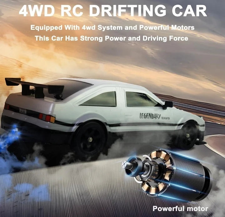 KTX-043219 1/16 Scale 2.4GHz 4WD Remote Control Drift Car with LED Lights and Drift Tires