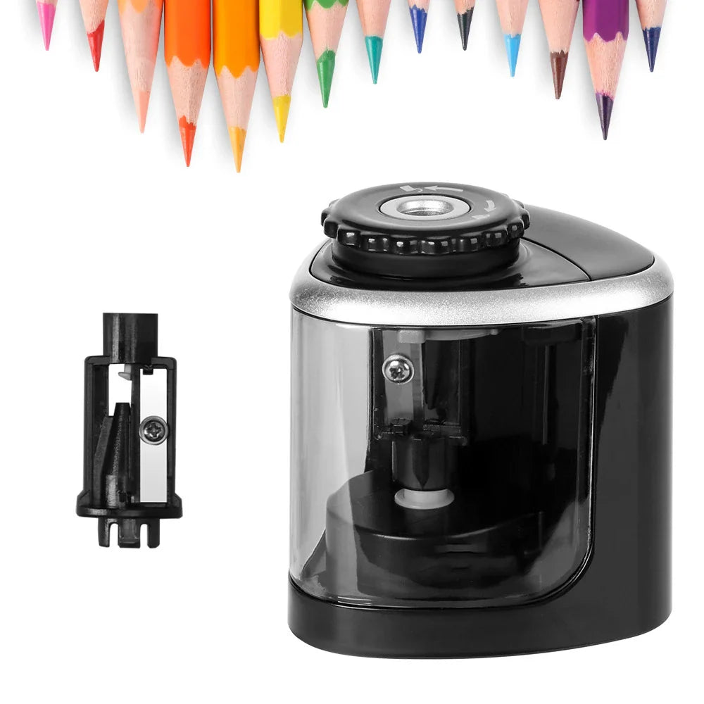 KTX-657747 Detachable Electric Pencil Sharpener for School and Office, Automatic or Manual with Battery, Compact Design