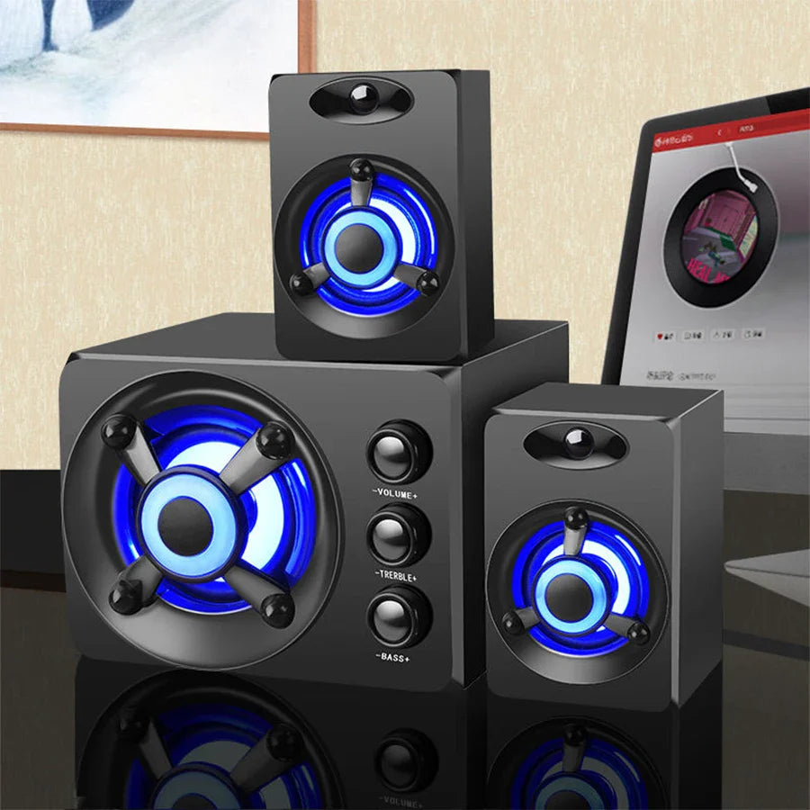 KTX-761363 RGB Colourful LED Desktop Gaming Speaker with Subwoofer