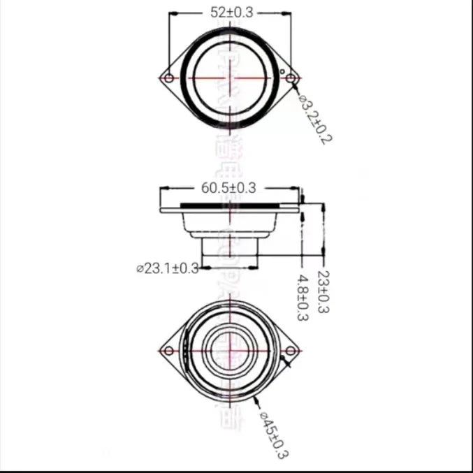 KTX-826899 45MM Internal Magnetic Heavy Subwoofer 4 Euro 5 Watts 16 Core