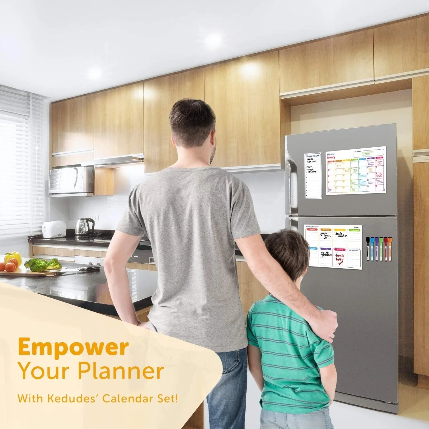 KTX-279187 Magnetic Acrylic Wall Calendar for Kids - Interactive Fridge Magnet Planner