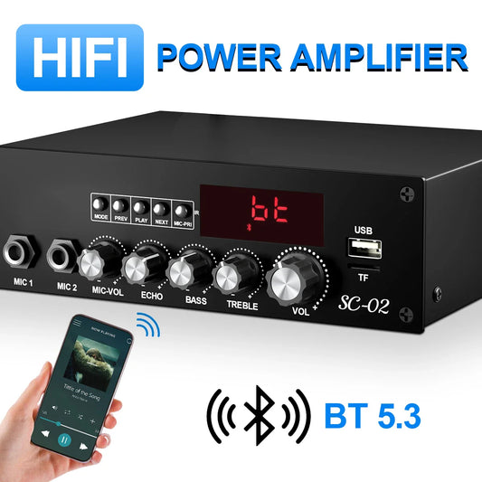 KTX-678227 200W Bluetooth High Power Amplifier Mini Home Theater Dual Channel Digital AMP