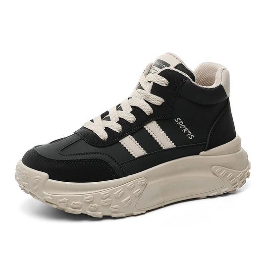 KTX-802579 XF6228 New Simple Autumn Women's Shoes Round Toe Thick Sole Elevated Board Shoes Shock Absorbing Lightweight Sports Shoes