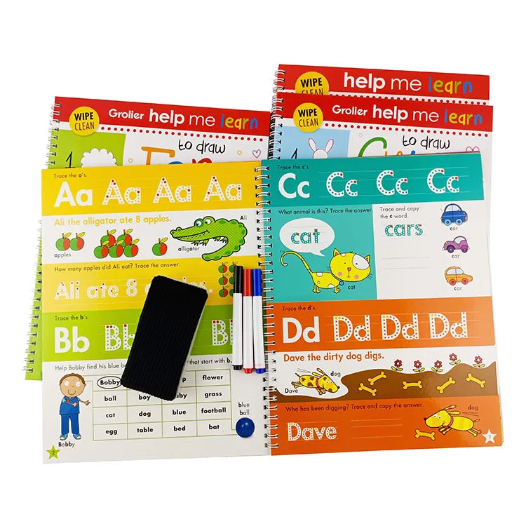 KTX-301587 Custom Spiral Bound Wipe Clean Board Book for Children's Learning
