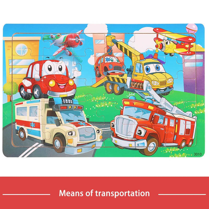 KTX-709779 30-Piece Wooden Jigsaw Puzzle for Toddlers - Educational Montessori Animal Game for Kids
