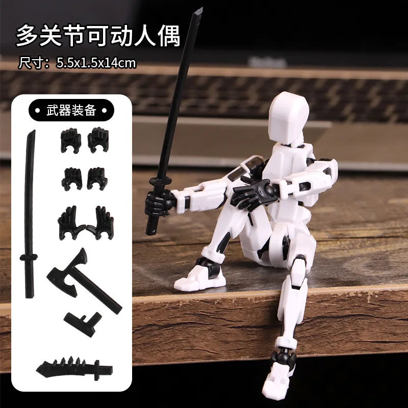 KTX-551379 Movable 3D Dummy Robot Anime Action Figure - PVC Multifunctional Fidget Toy for Kids with Autism