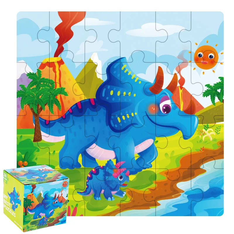 KTX-447635 24-Piece Wooden Jigsaw Puzzle for Early Childhood Education – Classic Montessori Toy for Babies, Kids, Boys and Girls