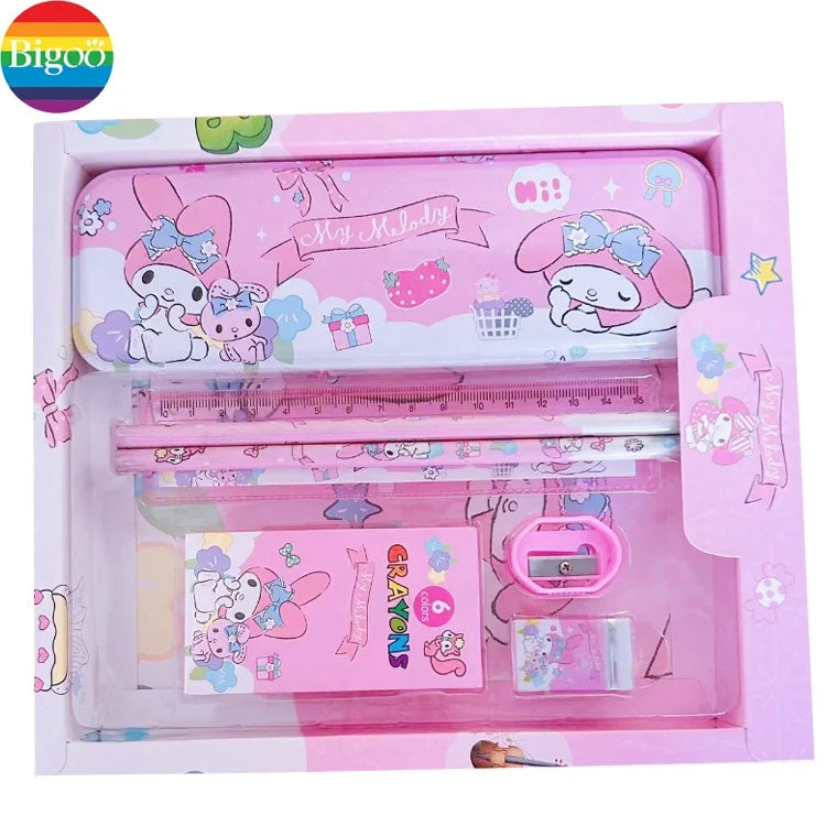 KTX-551379 12-piece Customised School Supplies Set with Pencil Case, Ruler, Eraser and Crayon for Kids