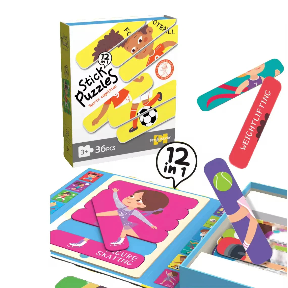 KTX-445715 36PCS Baby Matching Card Puzzle Set - Educational Cartoon Animal Jigsaw Toys for Kids