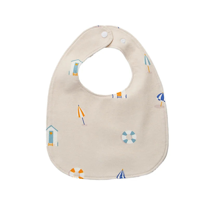 KTX-064723 New Arrival Cute U-Shape Kids Bib Waterproof Kids Eating Saliva Towel Feeding Bibs Button Closure