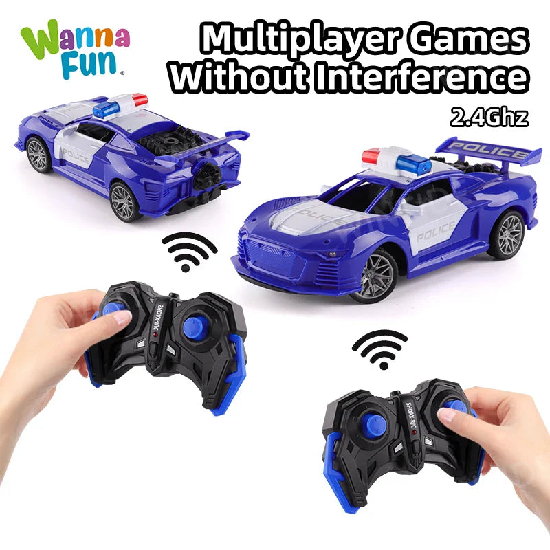 KTX-641171 1:20 Scale Remote Control Police Car Model with Sound and Light Effects, Electric Powered, Indoor-Outdoor Use