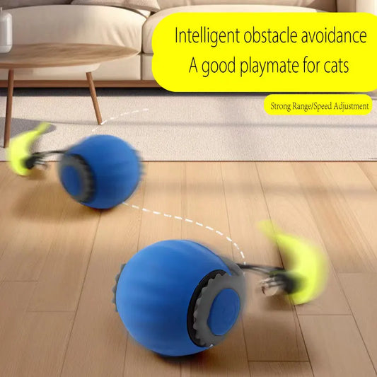 KTX-160851 Interactive Rolling Silicone Dog and Cat Toy with Bell and Tail