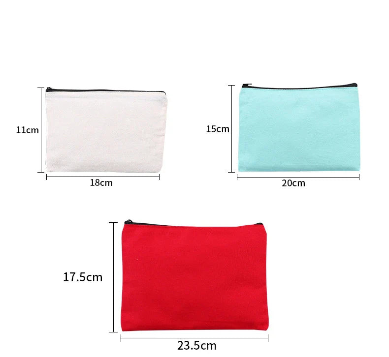 KTX-893715 Large Capacity Canvas Pencil Case for School and Office Storage - Cute Kawaii Design