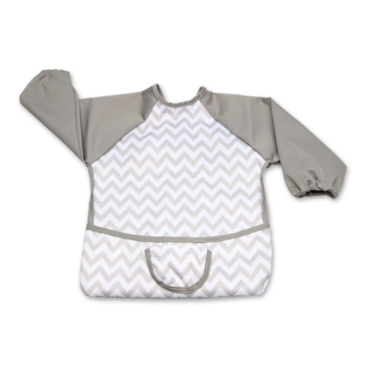 KTX-883923 100% Polyester Waterproof Meal Infant Long Sleeve Baby Bib Wholesale Washable