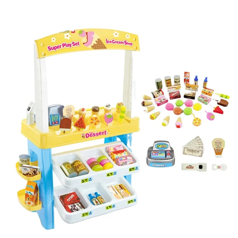 KTX-163155 Mini Supermarket Ice Cream Shop Playset for Kids - Pretend Play Toy for Ages 2 to 7 Years