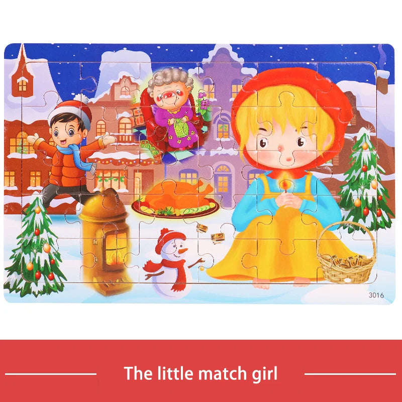 KTX-709779 30-Piece Wooden Jigsaw Puzzle for Toddlers - Educational Montessori Animal Game for Kids