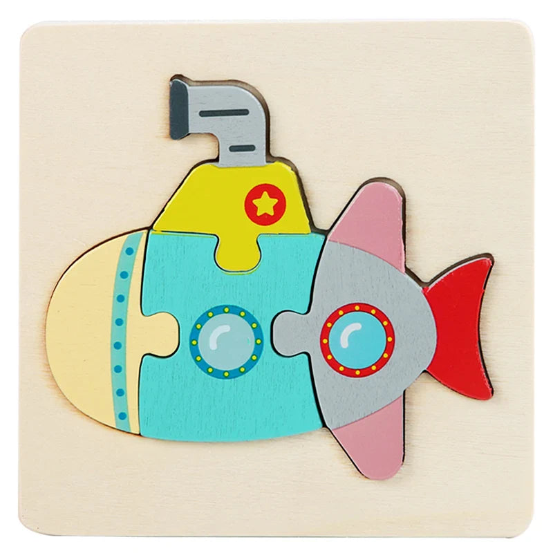 KTX-515475 3D Animal Snap Puzzle Jigsaw Board Toy for Children's Early Learning and Development