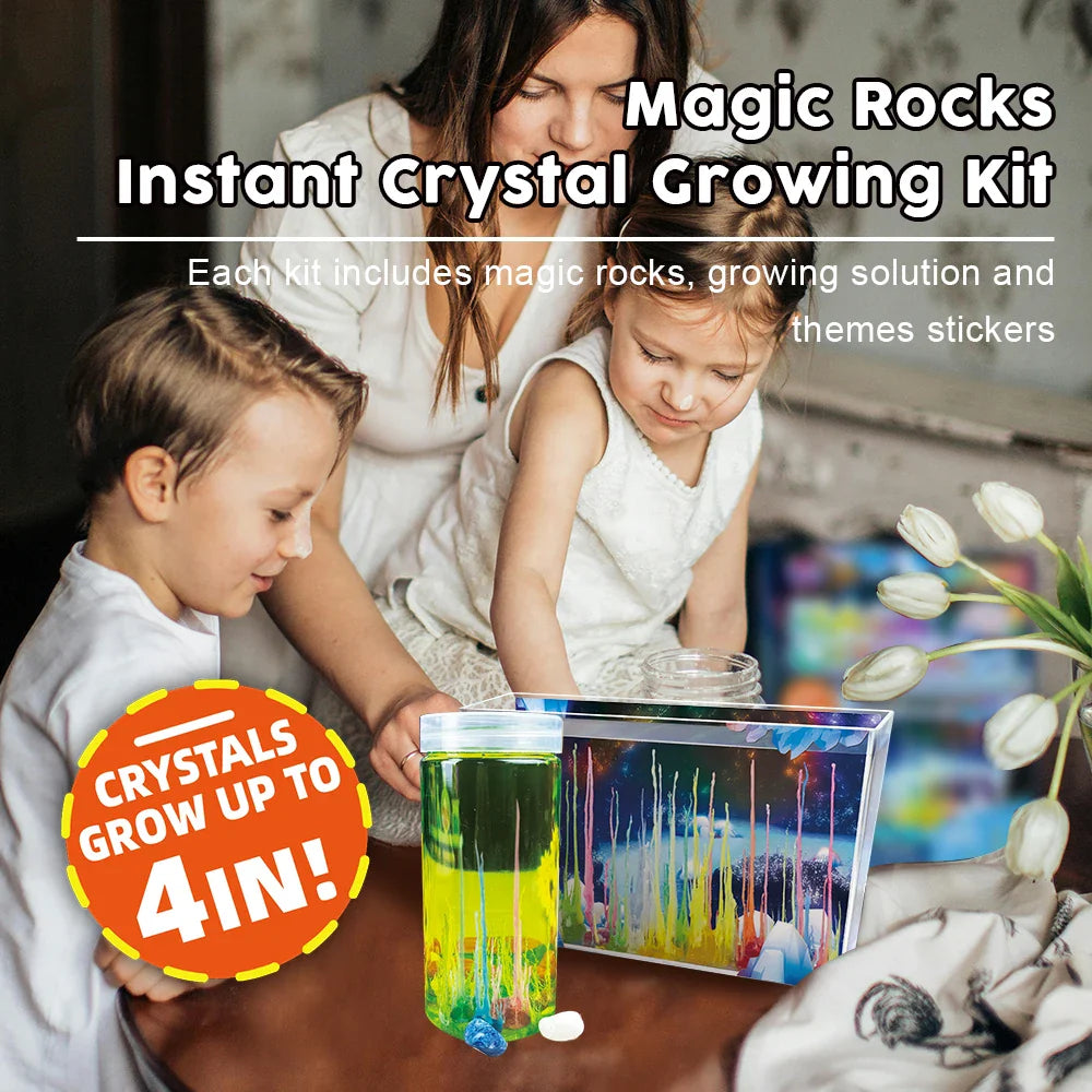 KTX-488147 Crystal Growing Science Kit for Kids - DIY Magic Stone STEM Educational Craft Toy
