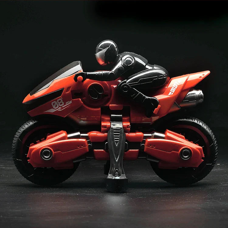 KTX-212883 2.4G Remote Control Stunt Motorcycle for Kids - 360° Rotation, Durable Red Mini Car, Indoor/Outdoor Fun