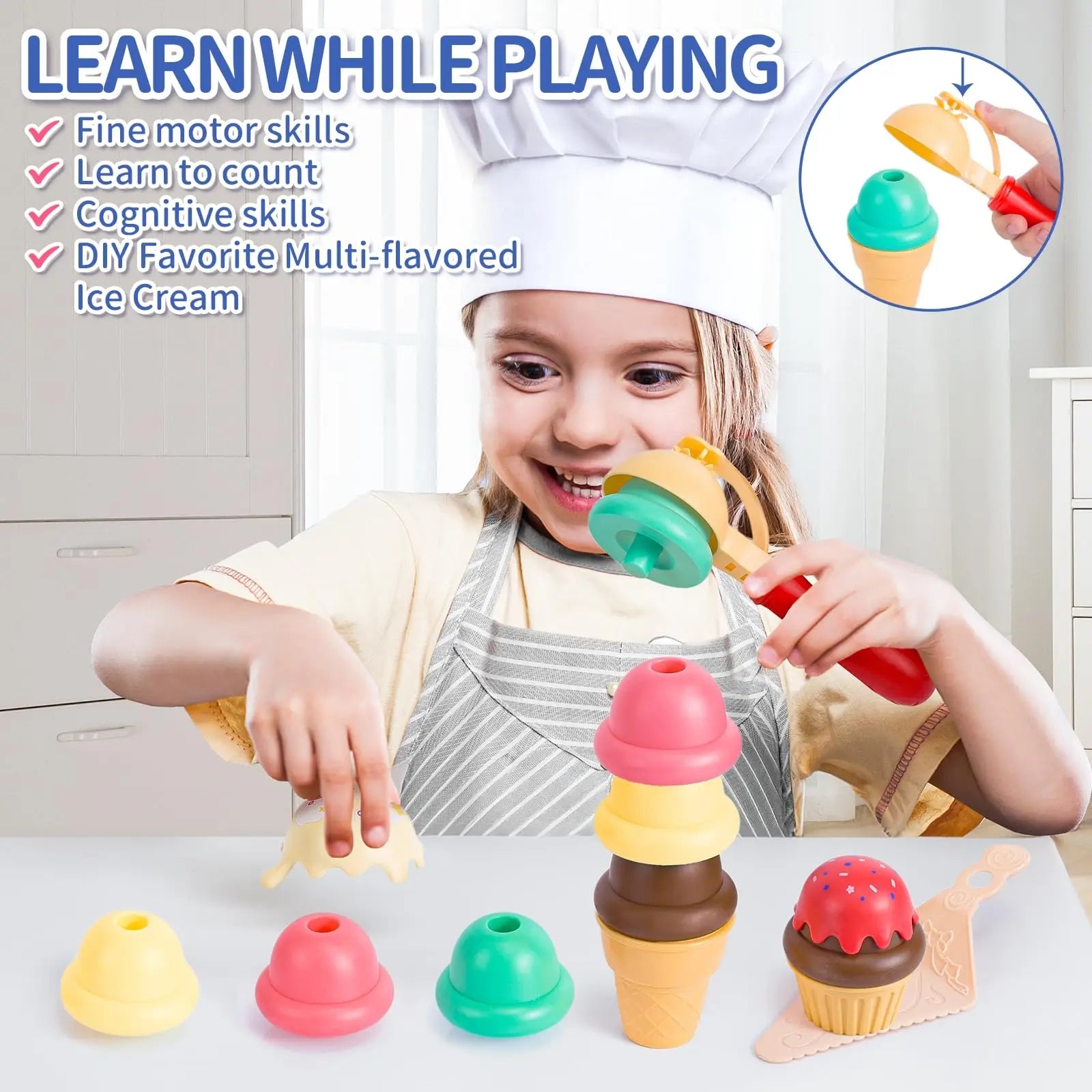 KTX-981203 Ice Cream Play Set for Kids - Fun and Engaging Dessert Kitchen Toy