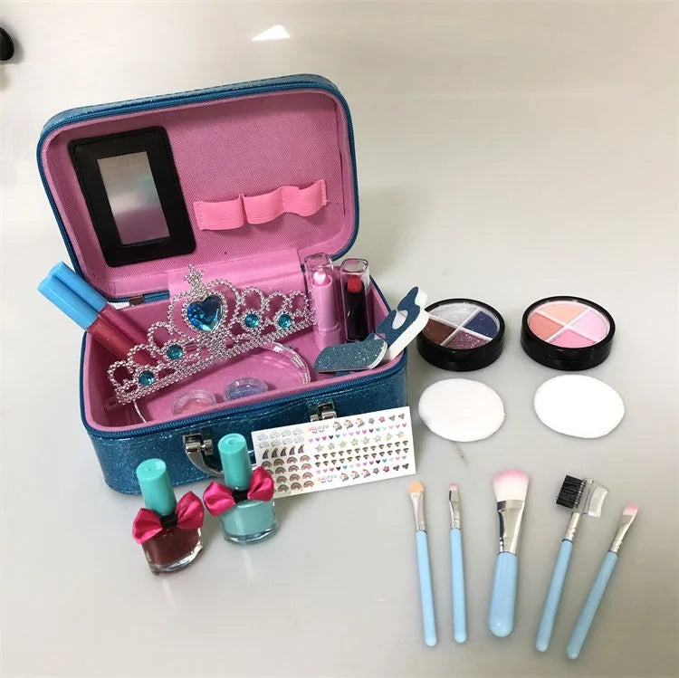 KTX-836627 Kids Real Washable Lip Gloss and Mini Nail Makeup Kit Set for Girls
