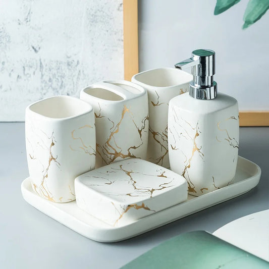 KTX-694099 Custom Marble Bathroom Accessories Set for Home and Hotel Use
