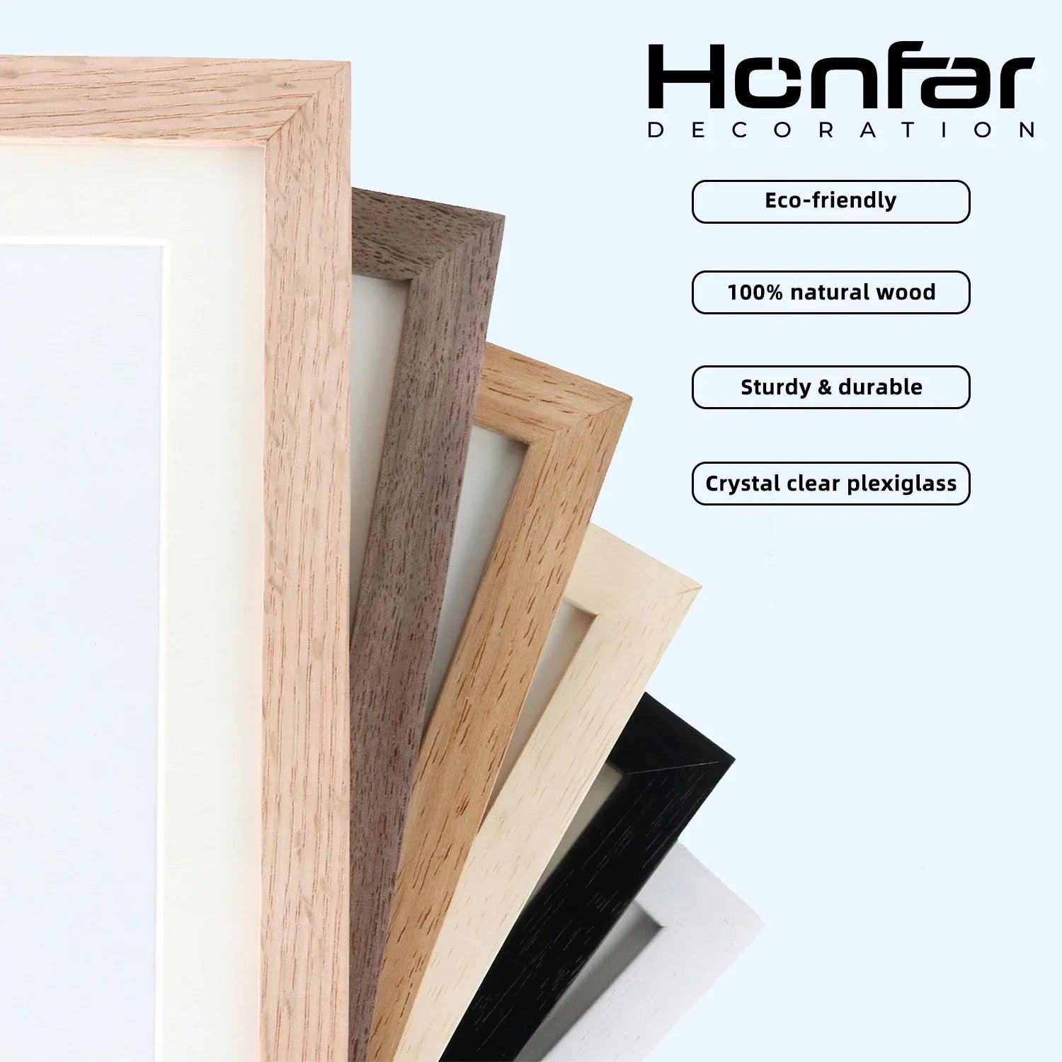 KTX-637075 Elegant Solid Hardwood Oak Photo Frame for A2, A3, A4 Prints - Wall Mount Art Decor