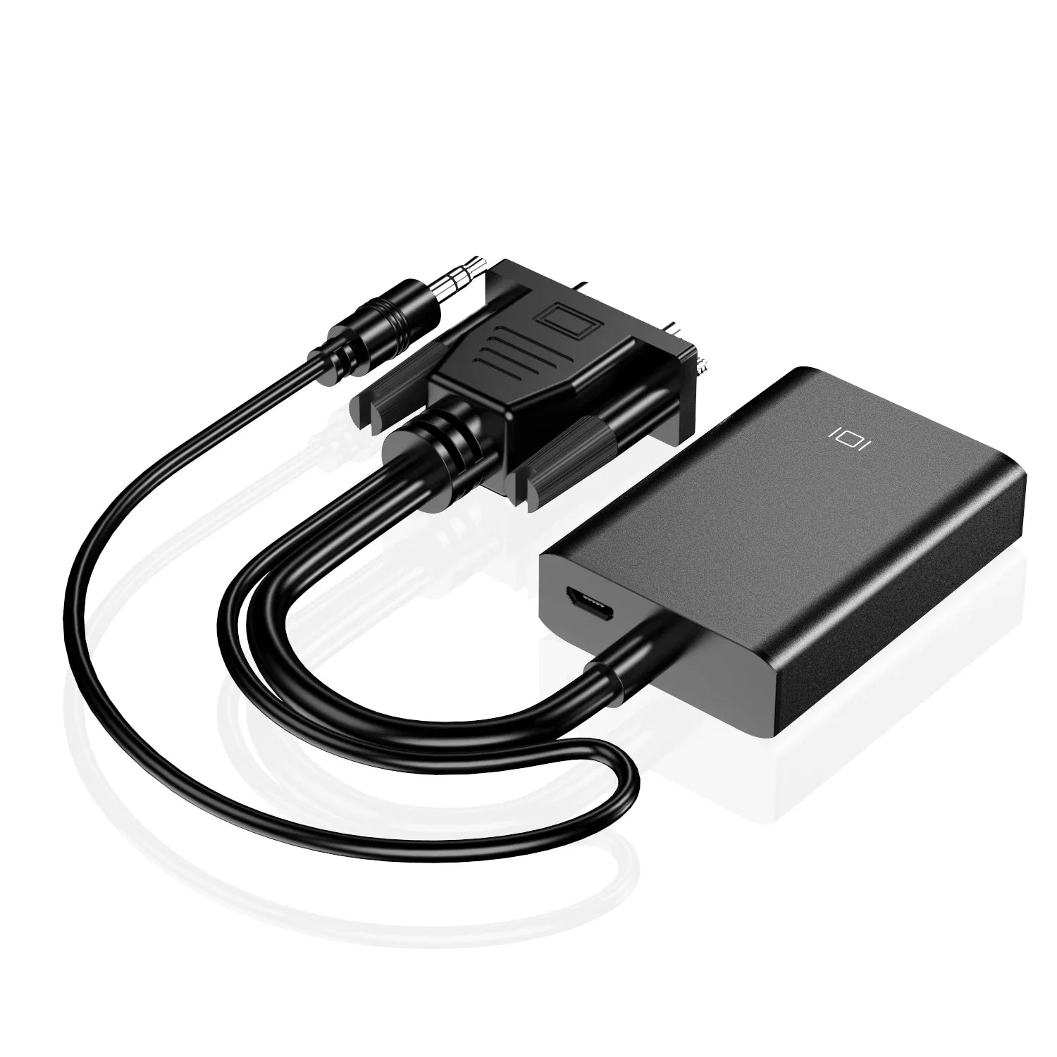 KTX-354003 VGA to HDMI Adapter with 3.5mm Audio Output for PC, Laptop, and Projector - Supports 1080P Resolution
