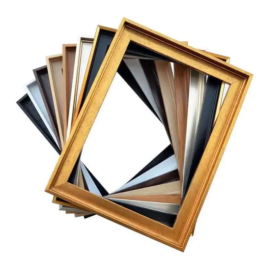KTX-357971 Black Wooden and Plastic Picture Frame with Mat for Gallery and Home Display