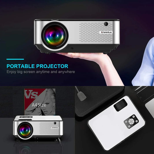KTX-631955 Mini Portable Smart WiFi LED Projector 1280x720p HD for Home Theatre
