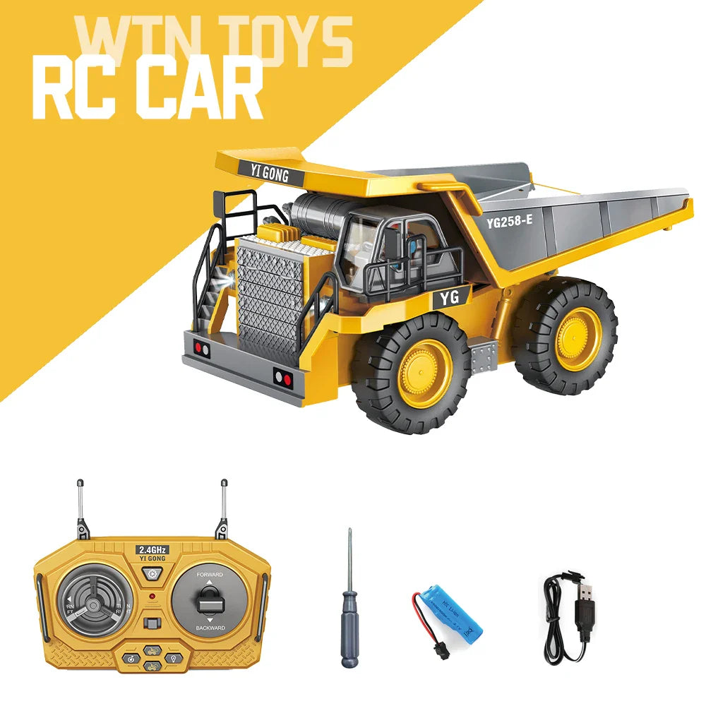KTX-073683 2.4G Wireless Remote Control Mini Excavator Toy - Metal Engineering Construction Digger Vehicle