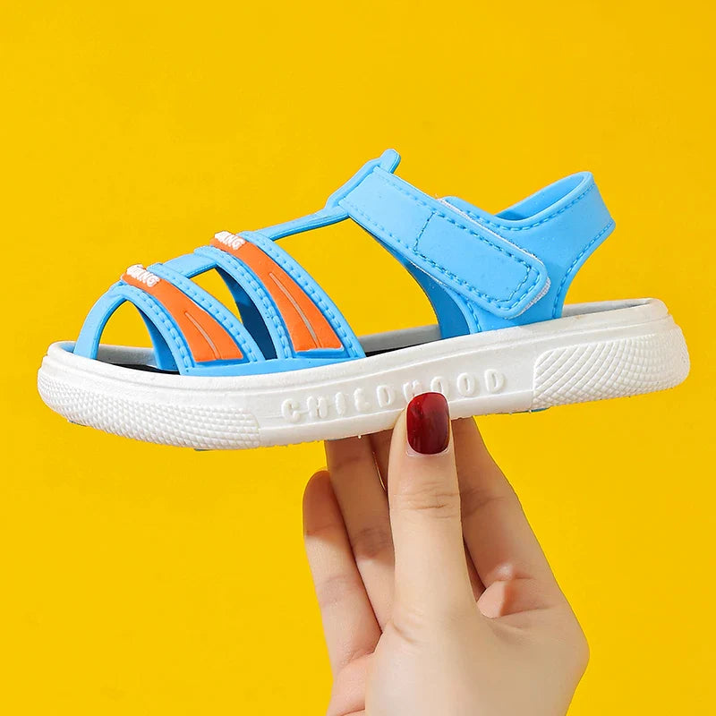 KTX-591315 Customizable Summer Kids' High-Quality Gladiator Sandals Outdoor Beach Jelly Flat Sandals for Toddler Girls