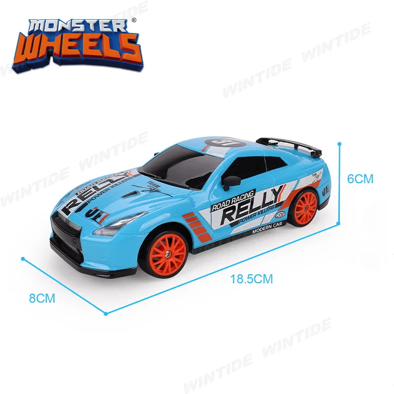 KTX-886355 1:24 Scale Remote Control Drifting Car with LED Lights - Electric 4WD Model for Kids and Beginners, Indoor-Outdoor Use